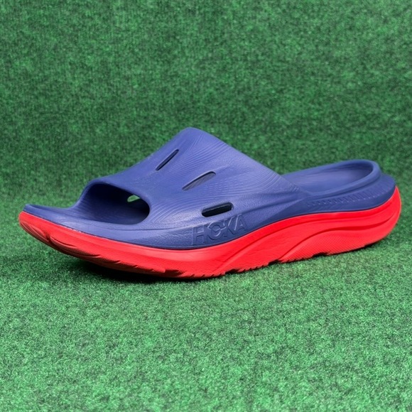 Hoka One One Other - Hoka Ora Recovery Slide 3 Mens 11 Blue Red Sandals Slip Ons Comfort 1134527-BBRD